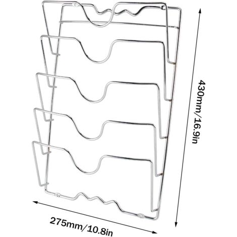 Organiseur Couvercles Gobelets CUXIXA - Support Sous Armoire, Acier Inox, Autocollant Ou Vis