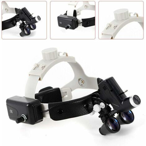 Loupes binoculaires dentaires à LED 3,5 x 420 mm bandeau chirurgical