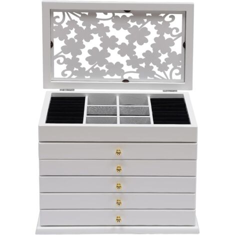 Boîte À Bijoux En Cuir - Grande Capacité - Rangement Bijoux Avec