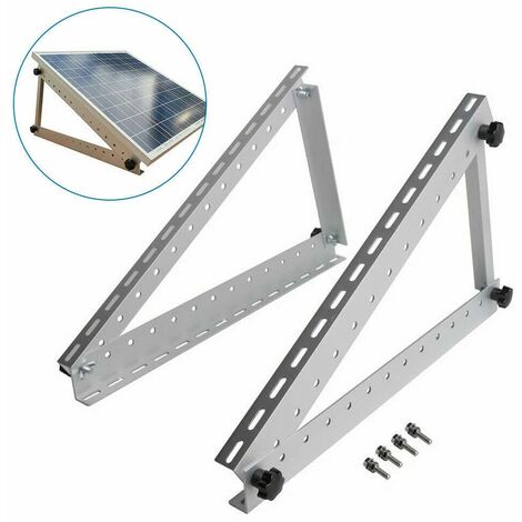 Kit Support Montage Panneau Solaire - Pour Camping-Car, Bateau, Toit Plat - Blanc