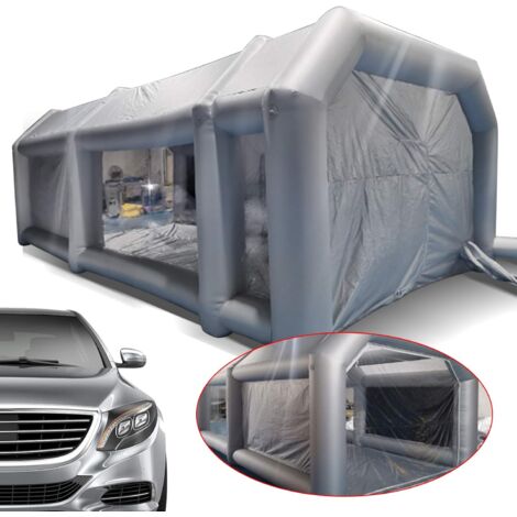 Cabine Peinture Gonflable 4m Ou 8m - Tente Atelier Portable Pour Peinture Voiture, Camping, Exposition - Gris, Avec Filtres Charbon Actif