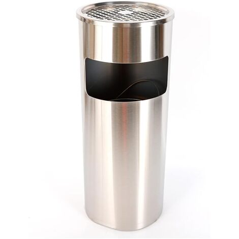 Cendrier sur pied avec poubelle, cendrier, poubelle d'extérieur, cendrier sur pied en acier avec seau intérieur, 30 litres, diamètre 25 x 62 cm, pour l'intérieur et l'extérieur, les immeubles de burea