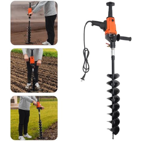 Senderpick – Tarière électrique 1900 W – Moteur en cuivre brossé – Diamètre 120 mm – Pour sols argileux et sableux – Forage rapide et précis