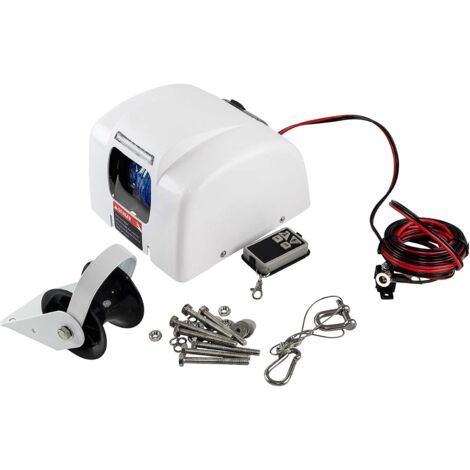 Senderpick – Guindeau électrique 12V 45 lbs avec télécommande sans fil – Capacité 20-30 lbs – Câble d'ancrage 30,5 m – Installation rapide - 45LBS