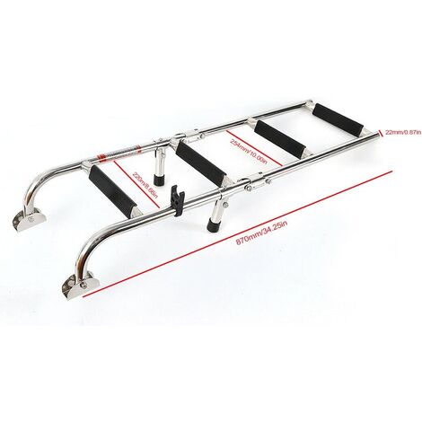 Échelle De Bateau Pliante 5 Marches Aluminium - Capacité 200kg - Pour Ponton, Marine - Neuf