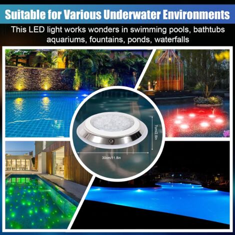 Lampe De Piscine LED RGB – Étanche IP68, Avec Télécommande, Neuve, Sous-marine