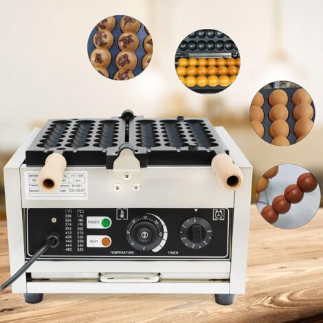 Gaufrier, appareil à gaufres, 1500 W, température réglable, plaques antiadhésives et nettoyage facile, acier inoxydable, pour gaufres en bâtonnets, maïs, saucisses