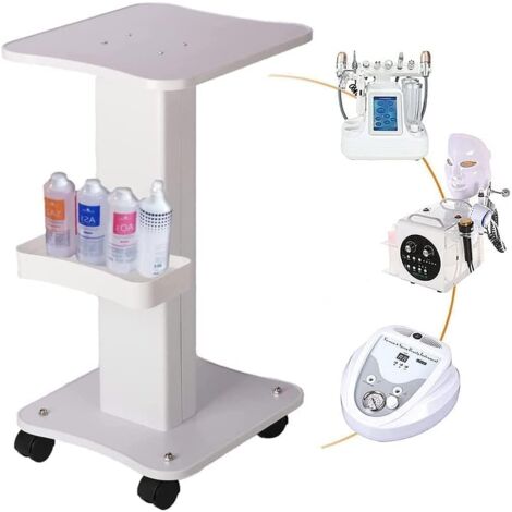 Chariot de soins de beauté à roulettes Chariot de soins de beauté à roulettes à 3 étages en aluminium Chariot pour machine de thérapie par le vide avec rotation à 360° Chargement des roues 135 lbs, 27 (1/5)