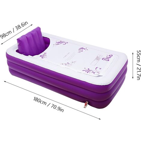 Baignoire Gonflable Pour Adultes ROMOZ - Baignoire Spa Pliable PVC Avec Pompe 1.3m Bleu
