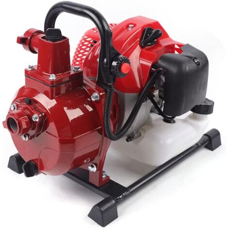 Pompe à eau portable pour irrigation, 43 CC refroidie par air 2 temps 2 HP 2,5 cm, pompe à eau à moteur à essence haute pression pour aménagement paysager, jardinage, irrigation, pompe à eau