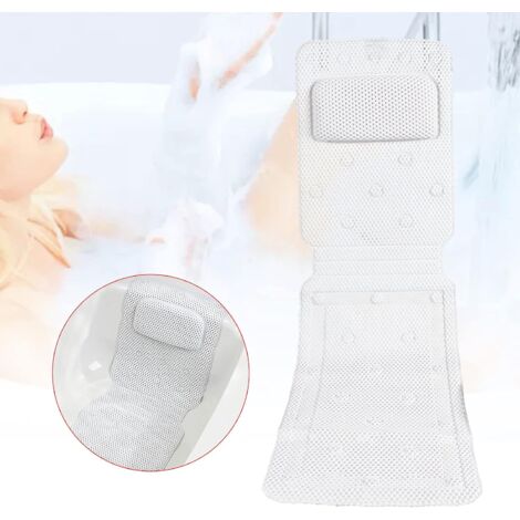 Oreiller/Tapis De Baignoire Matelassé Confort – Coussin Ergonomique Anti-Douleur Avec Ventouses, Respirant & Relaxant