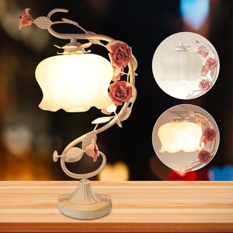 Lampe De Table 3D Alina Rose Et Blanc - Douille E27 Avec LED Incluse - Moderne - Neuf