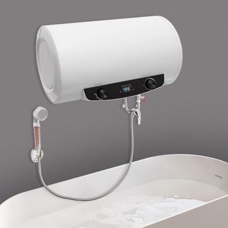 Chauffe-eau électrique de 50 litres 2000 W Puissance calorifique Chauffe-eau accumulateur Protection contre les fuites Rideaux muraux horizontaux équipés 25-75 °C Bouilloire [Classe énergétique B]