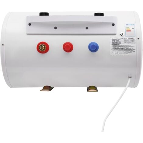 Chauffe-eau électrique de 50 litres 2000 W Puissance calorifique Chauffe-eau accumulateur Protection contre les fuites Rideaux muraux horizontaux équipés 25-75 °C Bouilloire [Classe énergétique B]