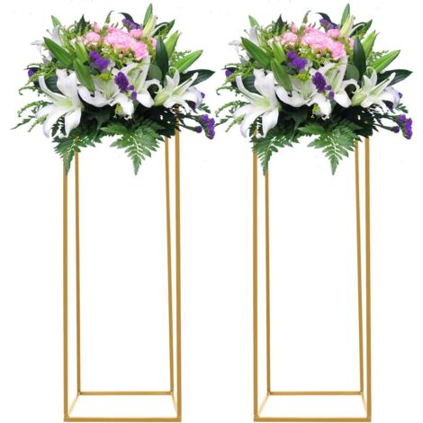 Lot de 2 Supports Fleurs de Mariage, 28 x 28 x 60 cm Fleurs centres de Table réception décorations présentoirs Colonne Support Fleur Amovible Présentoir pour Fête Mariage Décoration Maison Fête (1/5)