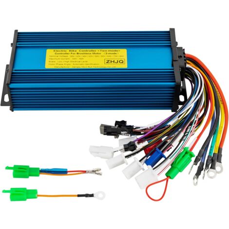 Contrôleur de moteur de vélo électrique sans balais 60 V Contrôleur de moteur de scooter, puce intelligente, freins EABS, contrôle de moteur pour E-Bike, vélo électrique, Pedelec, scooter 800-1500 W (1/5)
