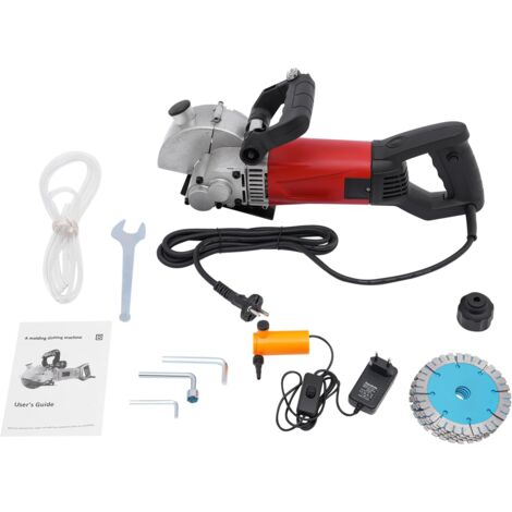Machine à découper 2800 W, montage mural, profondeur de coupe maximale 36 mm, pour brique, granit, marbre, béton, Notcher Groover avec 5 lames de scie