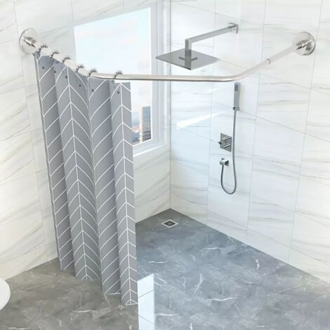 Senderpick – Barre extensible en acier inoxydable 304 pour rideau de douche d'angle – Dimensions ajustables 45-75 cm – Montage mural – Poids 1,25 kg