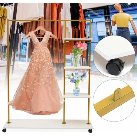 Metal Vêtements Rack Mobile Vêtements Rack Robe Display Stand Durable Étagère (1/5)