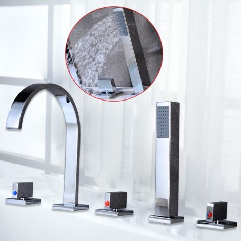 5 trous robinet de baignoire robinet de baignoire douche à main salle de bains (1/5)