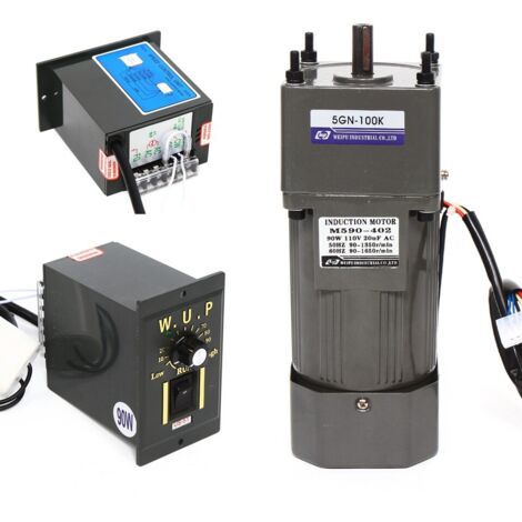 AC 220V 90W 1-phase Réduire moteur Moteur asynchrone Vitesse réglable (1/5)