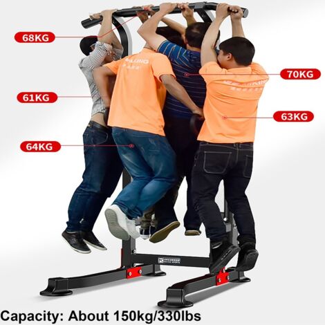 soges Barre de Traction Ajustable Workout Dip Station Fitness Power