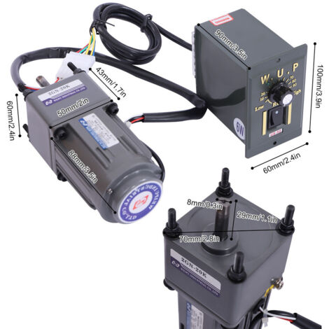 Motoreducteur Électrique AC 220V 40W 0-90 RPM Avec Régulateur De Vitesse - Rapport 1:15