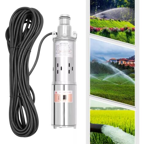 Senderpick – Pompe immergée 12V 180W – Acier inoxydable – Débit max 1.2m³/h – Hauteur de refoulement 20m – Pour irrigation agricole et pompage de puits