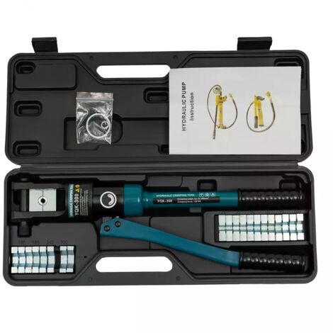 Senderpick – Pince à sertir hydraulique 16-300mm² – Force de sertissage 120KN – 11 matrices interchangeables – Tête pivotante 360° (1/5)