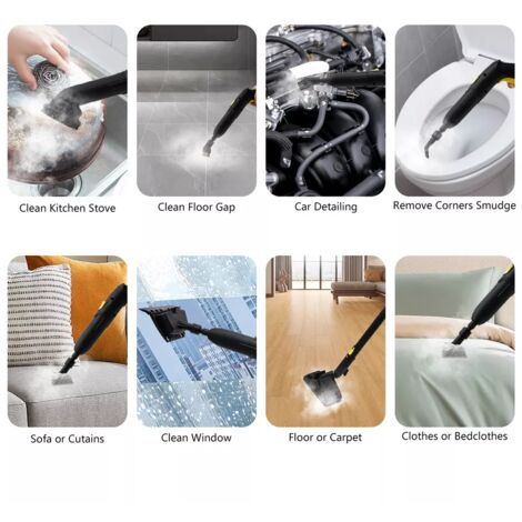 Nettoyeur Vapeur Haute Pression 5 Bars - 2000W, Réservoir 2L, Température 160°C | Avec 13 Accessoires, Pour Sols, Carrelage, Vitres, Cuisine, Salle De Bain