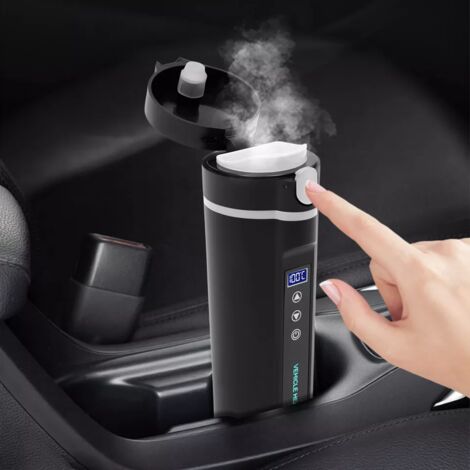 Senderpick – Bouilloire de voiture 450ml – Acier inoxydable 304 – 100W – Temps de chauffage 15-25min – Compatible 12V/24V (1/5)