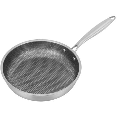 Senderpick – Poêle à frire en acier inoxydable Ø28cm – Revêtement antiadhésif – Conductivité thermique optimale – Design nid d'abeille (1/5)