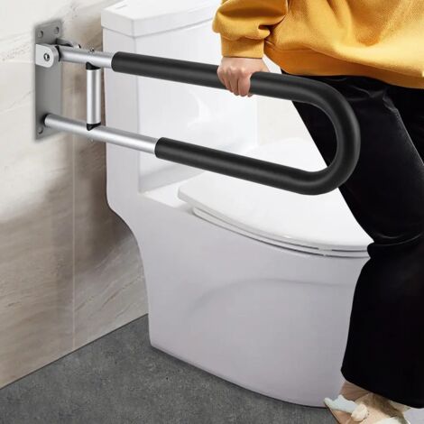 Main courante de toilette pliante pour personnes âgées 60x15 cm Main courante de salle de bain pour handicapés 120kg antidérapante (1/5)