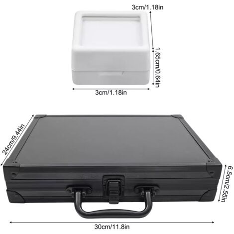 BENECREAT Lot de 36 boîtes de présentation pour pierres précieuses - 2 x 2 x 1,6 cm - En acrylique blanc - Avec couvercles transparents - Pour pierres précieuses, pièces de monnaie, losange