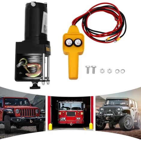 3000 Lbs Electric Winch Kit Treuil Electrique Avec Contrôle Câblé 12V