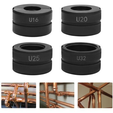 Senderpick – Ensemble de 4 inserts de sertissage pour tubes PEX et aluminium – Diamètres 16/20/25/32mm – Acier cr45 durable – Compatible avec pinces hydrauliques (1/5)
