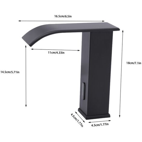 Mitigeur Lavabo Infrarouge Automatique Noir – Robinet Sans Contact Pour Salle De Bain, Économie D'Eau & Hygiène