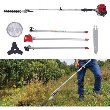 4 In1 Outils d'élagage & Scie à gaz Taille-haie Coupe-herbe Débroussailleuse (1/5)