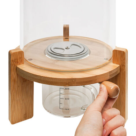 Distributeur Mural à 5 Compartiments Pour Céréales, Riz, Noix - Rangement Cuisine Visible, Capacité 9 Kg, Boutons De Distribution - 11