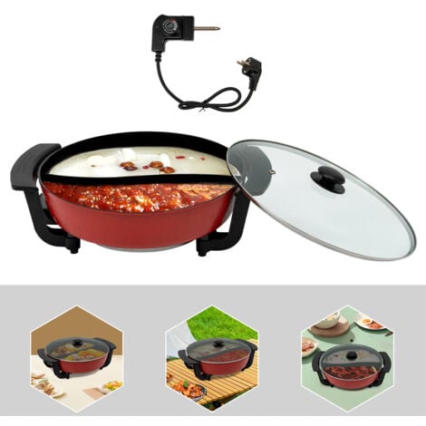 Shabu - Casserole électrique - 6 L - Casserole Chaude Yin Yang Hotpot