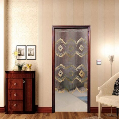 31 chaînes Porte en bois Rideau de perles Ouverture de porte Perles Décor Rideaux Porte Rideau (1/5)