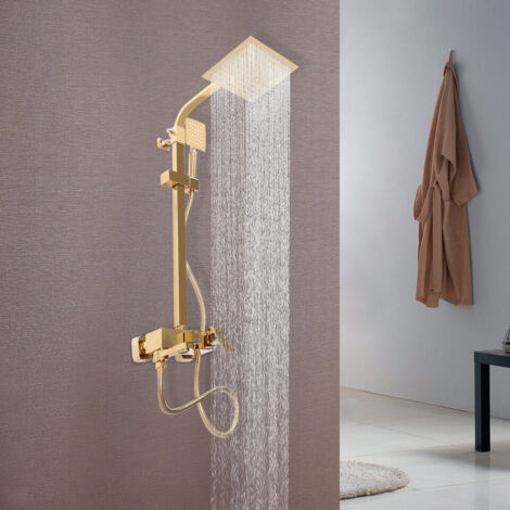 Senderpick – Système de douche en acier inoxydable – Douche à effet pluie 20x20cm – Douchette à main 22cm – Installation facile – Noyau en céramique (1/5)