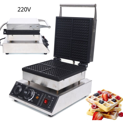 Senderpick – Gaufrier professionnel belge 1750W – Antiadhésif – Gaufres carrées croustillantes – Moule en fonte d'aluminium – Affichage LED