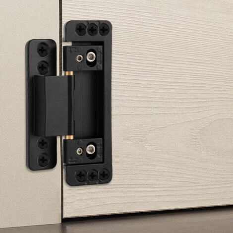 Senderpick – Charnières de porte cachées ultra-minces – Alliage de zinc noir – Capacité 60kg – Pour portes secrètes et aménagement intérieur (1/5)