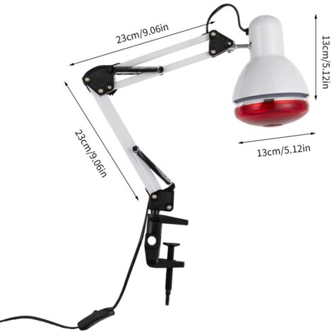 Lampe LED Rouge 150W Infrarouge Avec Support 360° - Thérapie Lumière Infrarouge Pour Soulager Douleurs Et Détente