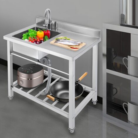 Éviers de cuisine à cuve unique, évier d'extérieur, évier d'extérieur, petit évier pour camping-car, évier de bar à encastrer, bar avec planche à découper, évier utilitaire, bac à lessive, évier en ac