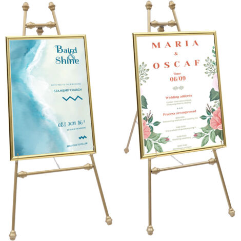 2PCS Supports de chevalet à fixer au sol Chevalet de mariage doré pour fête de mariage (1/5)