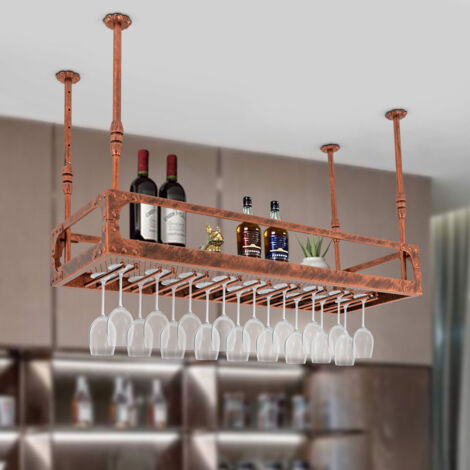 Étagère à vin de plafond Réglable en hauteur Étagère décorative en fer Étagère de plafond monocouche