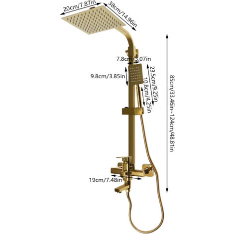 Système de douche séparable OHPA,Colonne de douche sans robinetterie,avec pomme de douche et tête