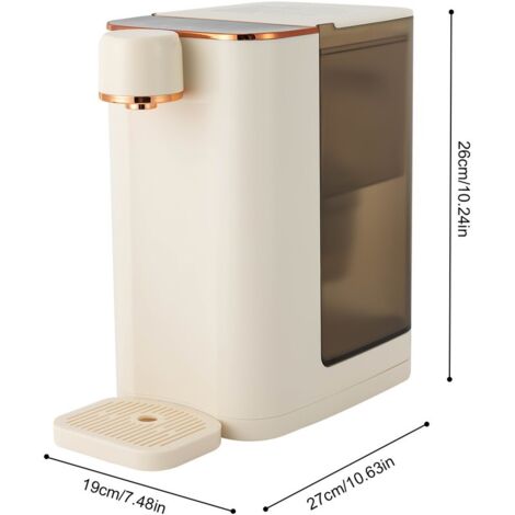 Distributeur D'Eau Chaude Instantanée 3 Litres - 5 Températures, Sécurité Enfant, Veilleuse, 2000W, Blanc